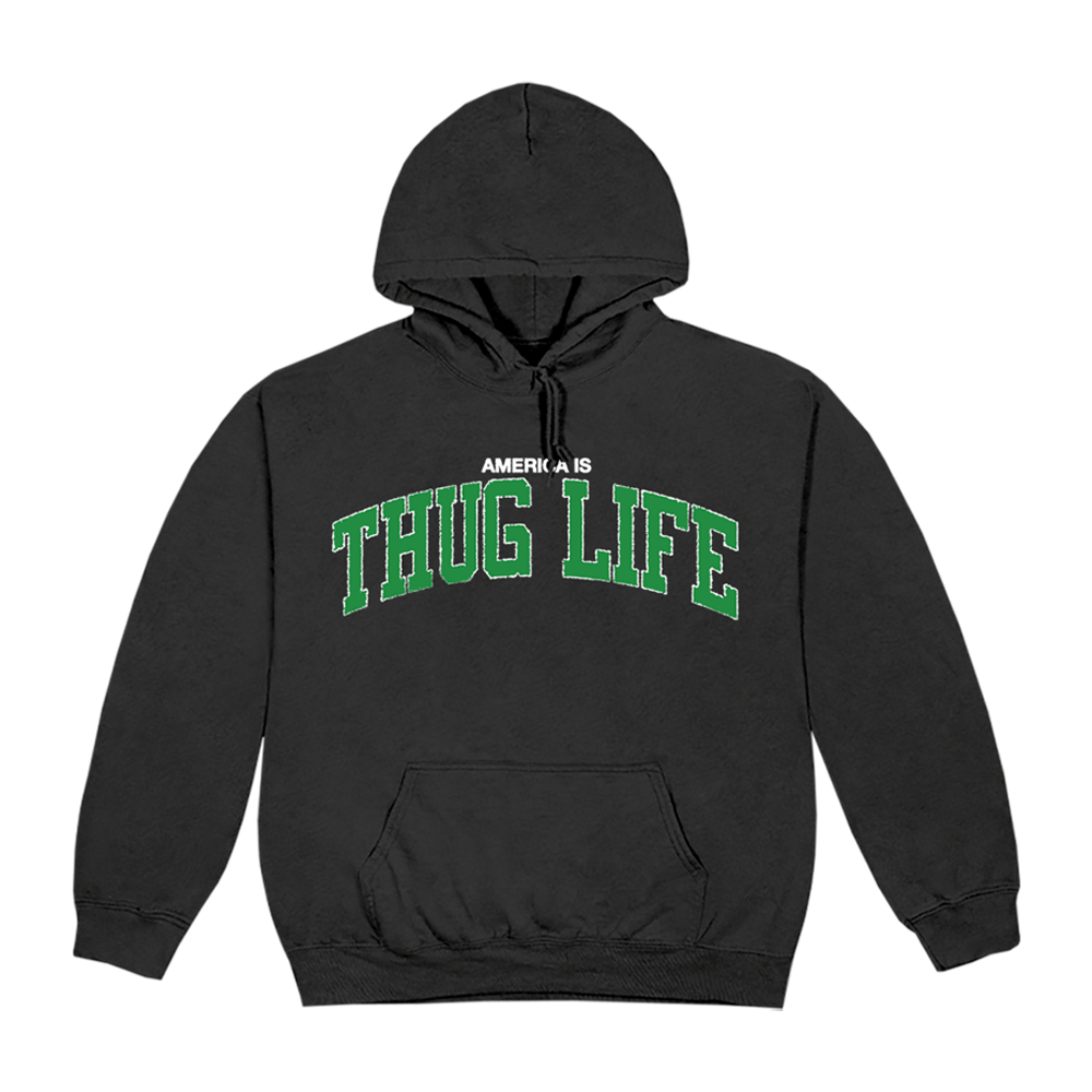 Thug Life Black Hoodie Front