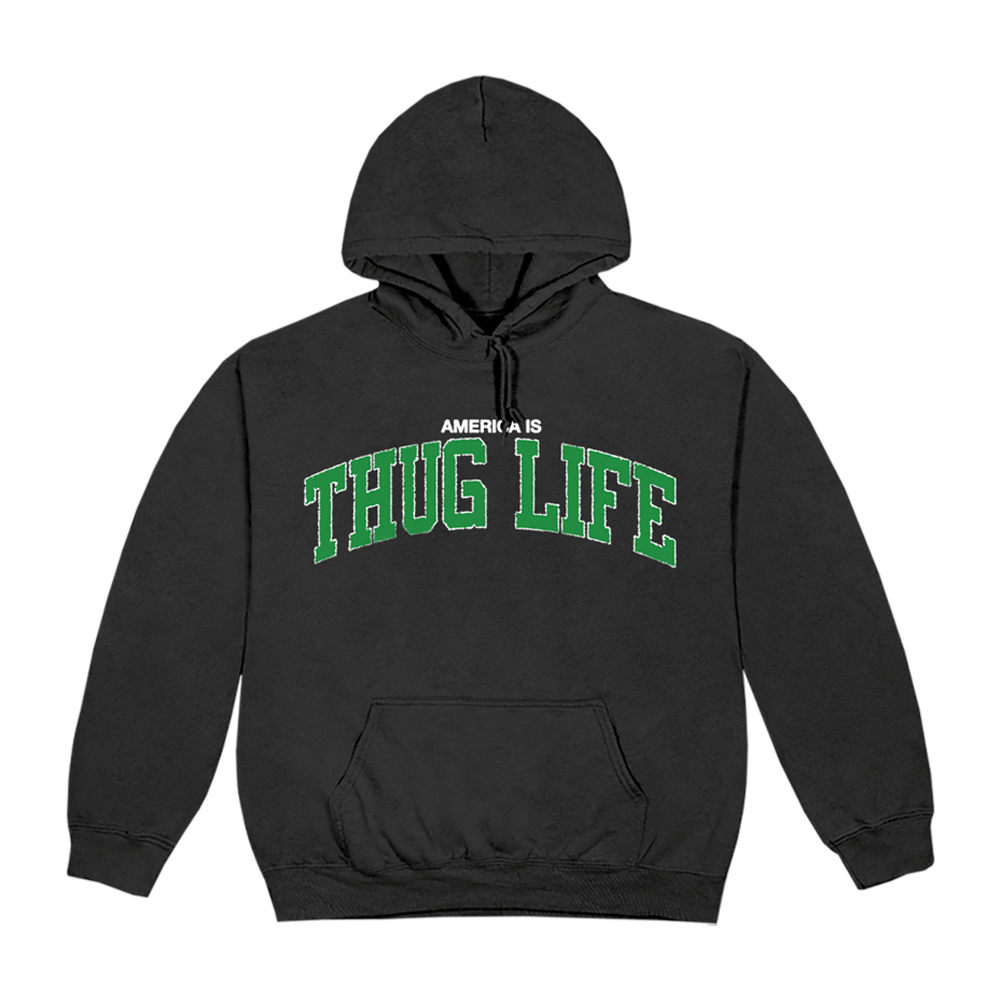 Thug Life Black Hoodie Front 