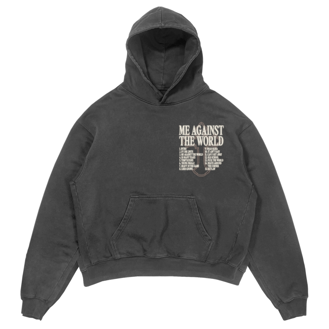 Me Against the World Tracklist Hoodie Front