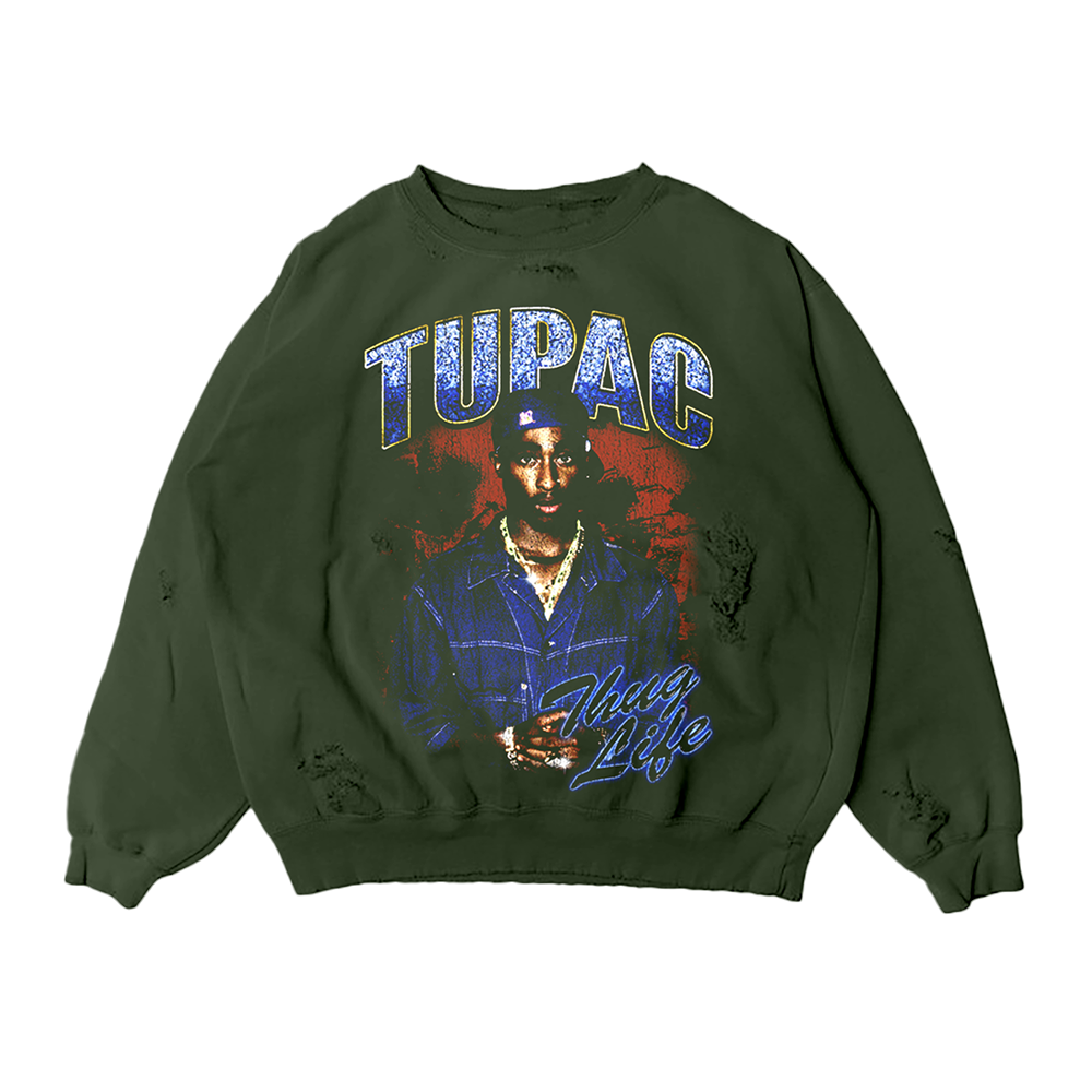Thug Life Green Crewneck