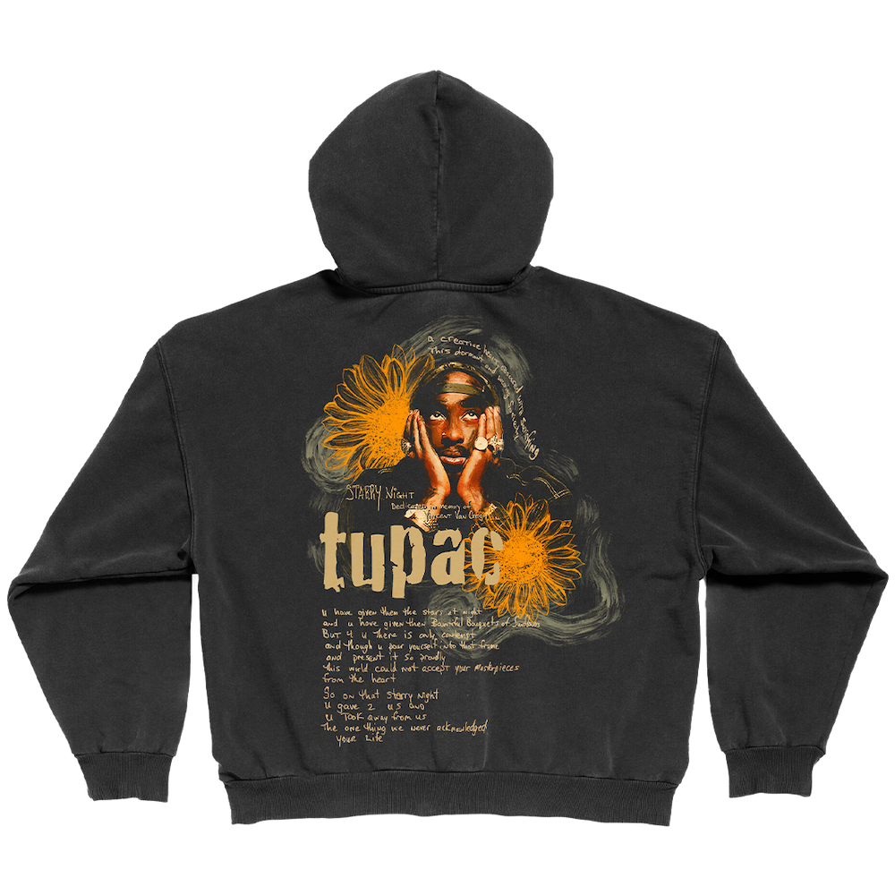 Sunflowers Vintage Wash Zip Hoodie Back