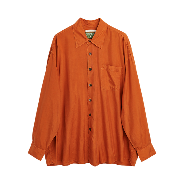 burnt orange button down shirt