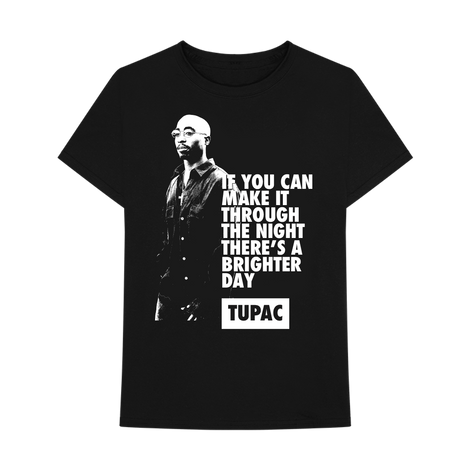 Brighter Day T-shirt (Black) - Apparel 2PAC OFFICIAL MERCHANDISE STORE - T-SHIRT - ALBUMS - LYRICS - CHANGES - MOVIE - MERCH - QUOTES - TUPAC - POEMS - POETRY
